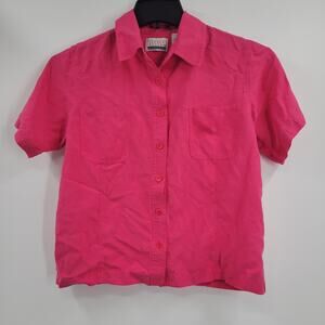 Lauren Rogers collectibles pink cropped top 100% silk size M